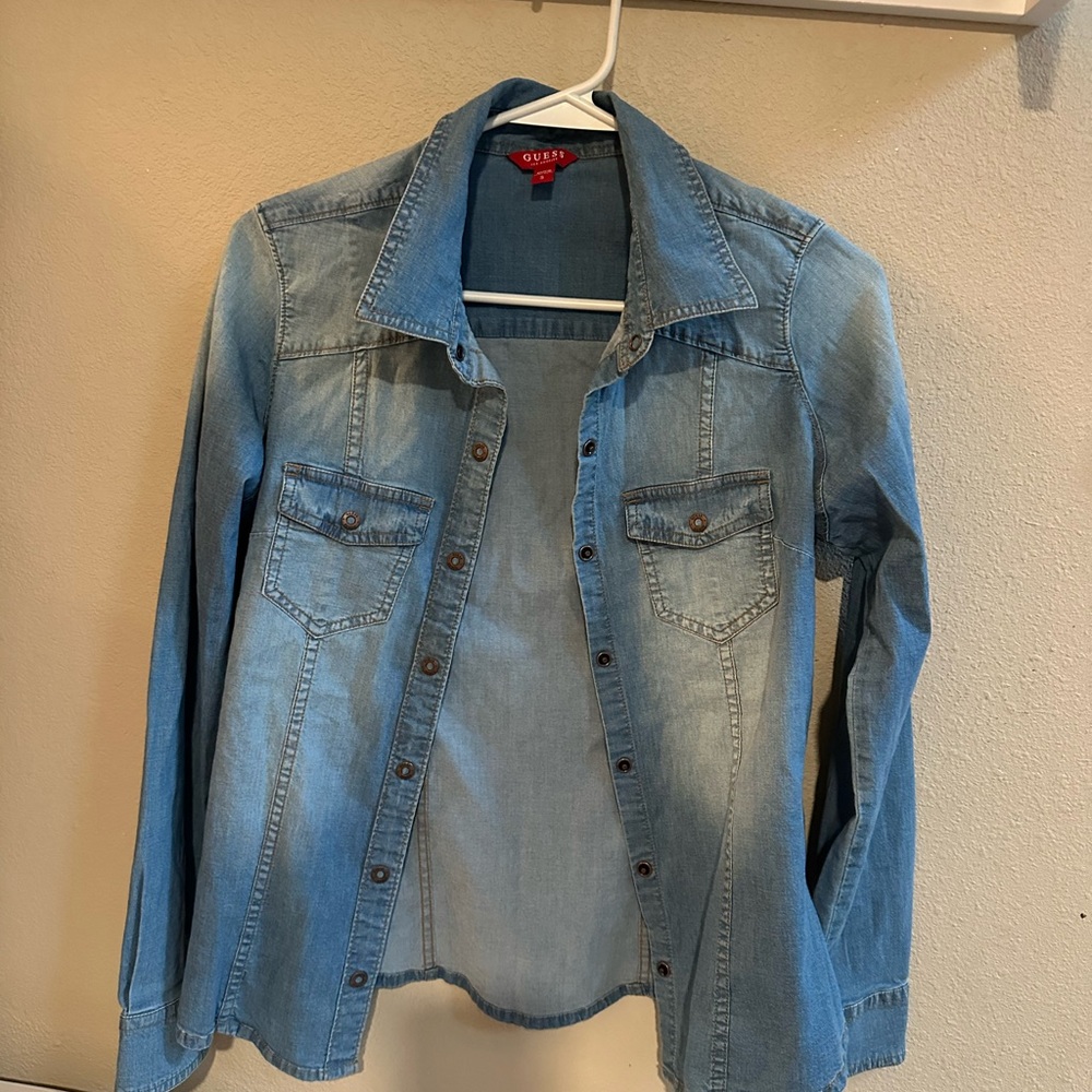 Guess Sky Blue Denim Shirt
